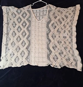 Suéter Free People Mujer Crochet Manga Corta Blanco Talla Única NUEVO - Imagen 1 de 7