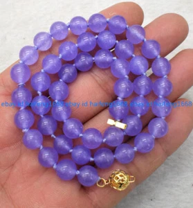 Natürlich 6/8/10/12/14mm Lila Alexandrit Edelstein Rund Perlen Halskette 18" - Bild 1 von 12