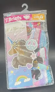 Afro Unicorn Girls' 100% Cotton Underwear, Size 6, 7-Pack Ethnic Black - Picture 1 of 1