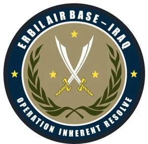 4" ERBIL LUFTWAFFENSTÜTZPUNKT IRAK BETRIEB INHÄRENTE AUFLÖSUNG KLETTVERSCHLUSS PATCH - Bild 1 von 1