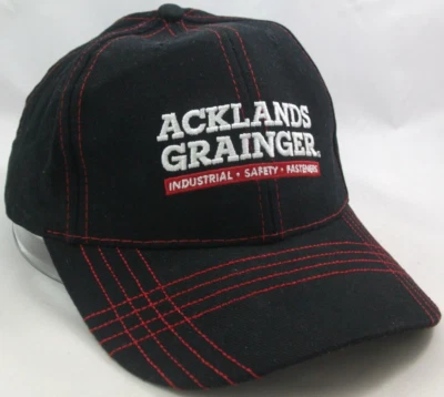 Acklands Grainger Hat Industrial Safety Fasteners Black Hook Loop Baseball Cap Foto 1 de 4