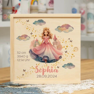 meinkerzenshop® Erinnerungskiste Erinnerungsbox SOPHIA Geschenk zur Geburt Baby - Bild 1 von 4