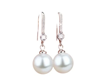 Boutique Style Dainty White Round Pearl And Silver Women’s Earrings ❄️ - Image 1 of 4