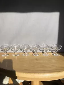 Set di 6 bicchieri da champagne vintage vetro Steuben a goccia - elegante! - Foto 1 di 12