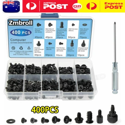 400Pcs Computer Screws Standoffs Kit SSD Screw for Universal Motherboard PC SYD - image 1 of 4