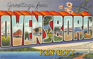 H856 OWENSBORO, KY. CARTA GRANDE LINO POSTAL, - Imagen 1 de 2
