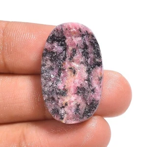 37.00 Cts Natural Rhodonite Loose Gemstone Oval Druzy 28X17X6 mm - Picture 1 of 6