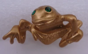 Neugablonz: Figürlicher Frosch Collier Anhänger Swarovski Elements (106667) - Picture 1 of 4