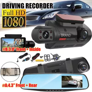 1080P HD Rearview Mirror Car DVR Dual Dash Cam Camera Front Rear Video Recorder - Picture 1 of 19