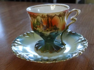 Antike RS Reinhold Schlegelmilch Deutsch Porzellan Schokolade Tasse & Untertasse S&T - Bild 1 von 21