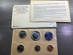 1965 SMS Special Mint Set)5 Coins Set with Silver Kennedy 070125 06 - Picture 1 of 3