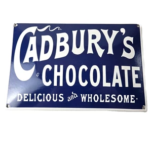 Vintage Cadbury's Chocolate Sign - Gas Service Station Pump Porcelain Store Sign - Picture 1 of 14