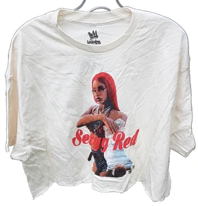 Legends The Next 50 Hip-Hop Sexyy Red Graphic T-Shirt Women's 1X Cropped Ivory - Picture 1 of 8