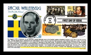 DR JIM STAMPS US COVER RAOUL WALLENBERG WWII HOLOCAUST FDC COMBO THERMOGRAPHED - Picture 1 of 2