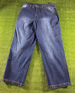 Pantalones de mezclilla sueltos Brooklyn Xpress años 90 Y2K cargo carpintero talla 38x36 - Imagen 1 de 12