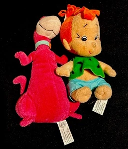 2x Ferrero Maxi Ü Ei Flintstones 2001 Dino+Pebbles Stofffiguren Hanna-Barbera RA - Bild 1 von 7