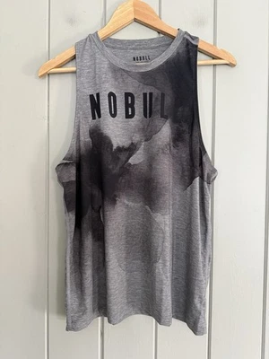 Camiseta sin mangas Nobull L grande gris jaspeado sin mangas estampado floral abstracto Foto 1 de 4
