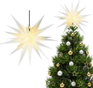  Mährischer Stern Baumspitze Christbaumschmuck Adventsstern 18 cm weiß - Bild 1 von 2
