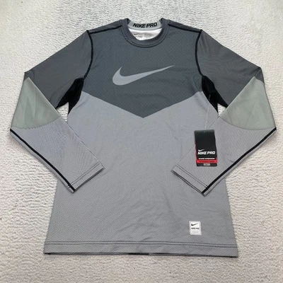 Nike Men's Hyperwarm Dri-Fit Long Sleeve Shirt Grey Sz Small 699974 NEW - Image 1 of 4