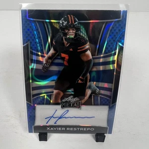 Fútbol americano Leaf Metal 2025 Xavier Restrepo #BA-XR1 azul lava automático (RC)/12 - Imagen 1 de 8