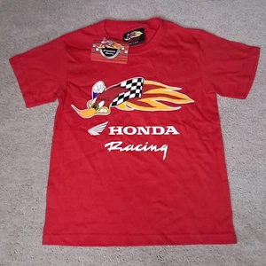 Vintage Y2K Honda Racing T-shirt Kids Small Red Woody Woodpecker Dynasty - Picture 1 of 9