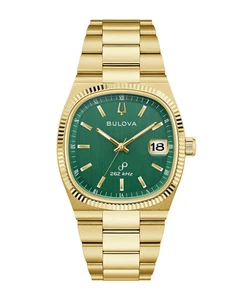 Bulova 97B237 Super Seville Green Dial Sapphire Quartz Stainless Steel Watch - Picture 1 of 5