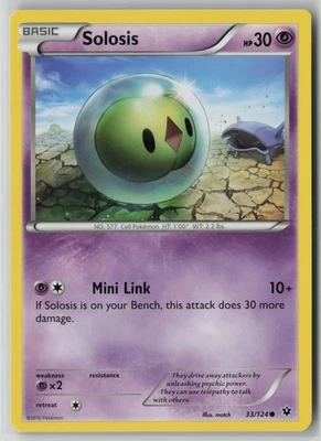 Solosis 33/124 Pokemon TCG Fates Collide Common Moderately Played (MP) 1 - Image 1 of 2