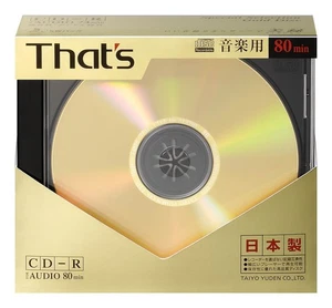 Taiyo Yuden That's CD-R for music, 16x speed, 80 minutes, gold label, 10mm P cas - Picture 1 of 1