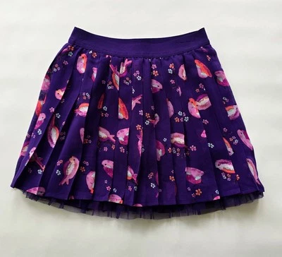 Sonoma Girls Skort Размер 6x Фиолетовый Плиссированный Птичий Принт - Изображение 1 из 3