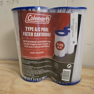 Cartucho de filtro de piscina tipo aire acondicionado Coleman paquete de 2 repuestos para bombas 530-5678L Foto 1 de 2