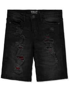 True Indigo Boys' Rip Repair Denim Shorts Color: black Size: 4 - Picture 1 of 1