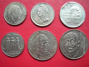FRANKREICH LOT VON 6 MÜNZEN 5. REPUBLIK ABFAHRTSPREIS 1 EURO! (A4536) - Bild 1 von 2