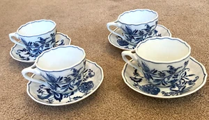 4 Sets Vintage Blue Danube Cups and Saucer Japan Never Used - Picture 1 of 7
