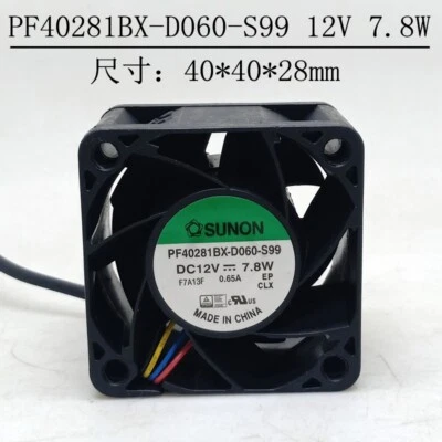 SUNON PF40281BX-D060-S99 4028 40mm 12V 4-wire PWM cooling fan - Image 1 of 4