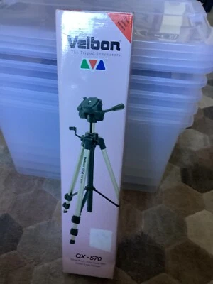 Velbon CX-570 Deluxe Photo/Video Tripod with Unique 3-way Panhead NEW - Image 1 of 4
