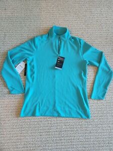 NWT Womens Nike Standard Fit UV Top AJ5278 Long Sleeve 1/4 Zip Mint M Golf Shirt