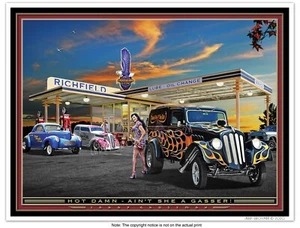 IMPRESIÓN ARTÍSTICA HOT ROD por Larry Grossman ¡AIN'T SHE A GASSER! - Imagen 1 de 2