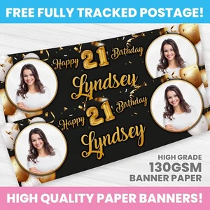 GLOBOS DE ORO PERSONALIZADOS BANDERA DE CUMPLEAÑOS CUALQUIER NOMBRE DECORACIÓN FIESTA - Imagen 1 de 3