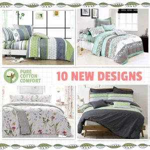 2025 New All Size Bed Doona Quilt Duvet Cover Set 100% Cotton Premium Bedding - Picture 1 of 38