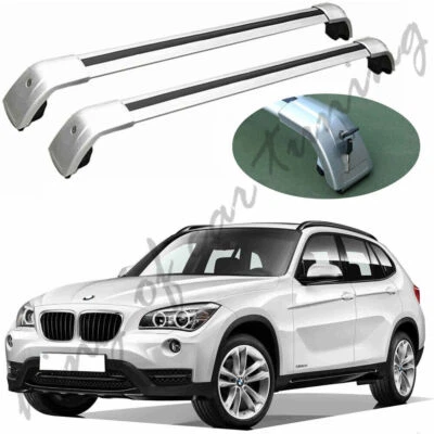 Barras transversales plateadas barras transversales barras de riel de techo para BMW X1 E84 2010-2015 Foto 1 de 4