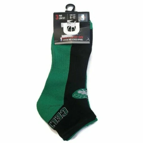 BOSTON CELTICS OFFICIAL NBA LICENSED 3 PAIR NO SHOW SOCKS                   A100 Cover