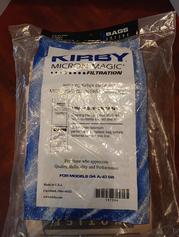 Lot of 7 Genuine Kirby Micron Magic Filtration Vacuum Cleaner Bags For G4 & G5 - Image 1 of 2