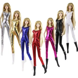 Fashion Leather Jumpsuit 1/6 BJD Doll Clothes Black Pink White Gold Outfit 11.5" - Picture 1 of 28