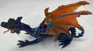 Vintage Chap Mei China Medieval Fantasy Dragon Toy Action Figure 9" Blue Orange - Picture 1 of 7