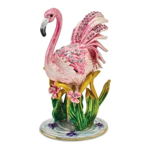Schmuckschatulle mit Schmucksteinen JEZEBEL rosa Flamingo - Bild 1 von 6