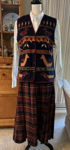 NWT Perfect Fall Set. PBJ Skirt (M) & Vest (L) Vest Raime/Cotton. Skirt Cotton. - Picture 1 of 15