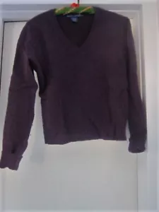 GIRL'S SWEATER, RALPH LAUREN, V-NECK, WOOL, PLUM, LARGE (GIRLS) - Picture 1 of 3