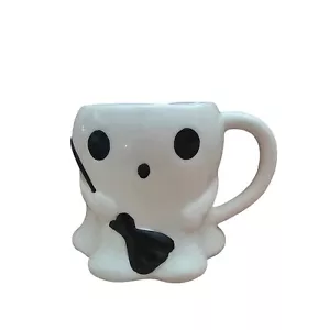 Halloween Ghost Smiling Ghost Witch Broom Ceramic Mug Jack o Lantern Lane NEW - Picture 1 of 3