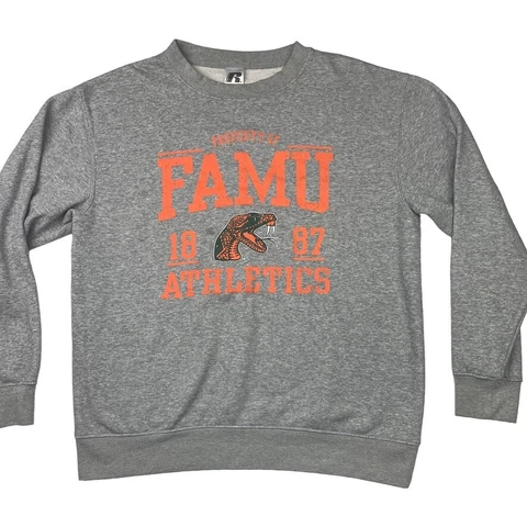 VTG FAMU Rattlers Men's Russell Pullover Graphic Sweatshirt Gray • Large Cover