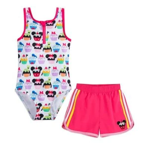 NWT Disney Store Minnie Mickey Mouse and Friends Swimsuit Short 2 pc UPF 50+ - Picture 1 of 4